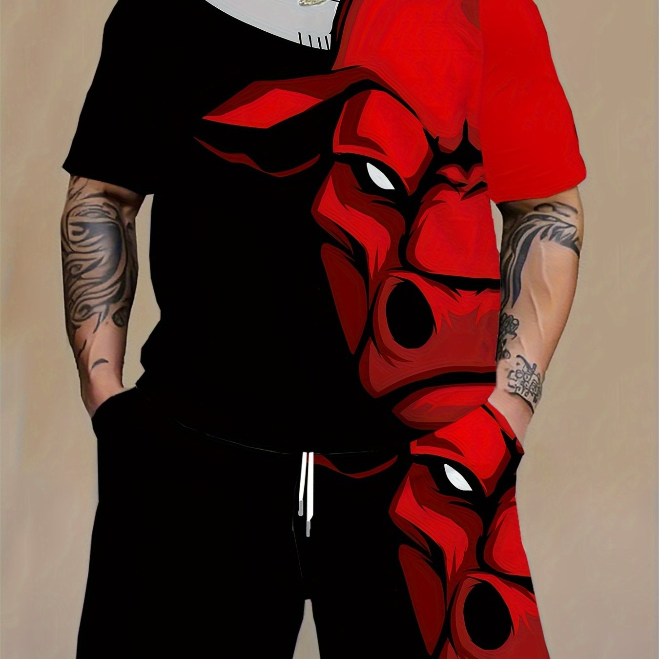 Men's Activewear Set T-Shirt and Breathable Shorts for Outdoor Sports