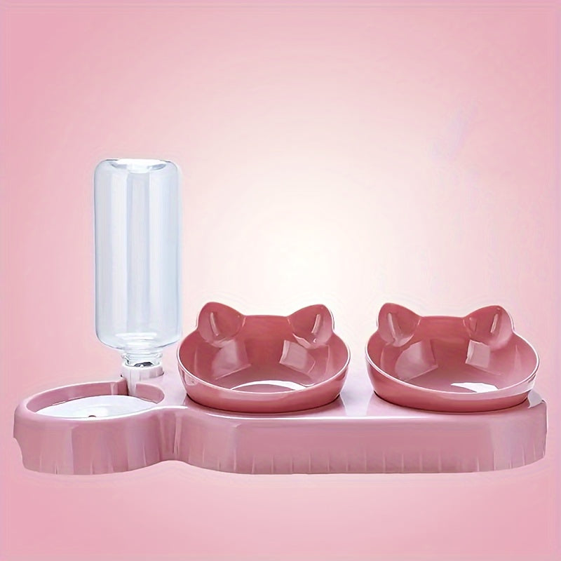 Egilib tushirilgan dizayn va tortishish bilan suv idishi bilan avtomatik hayvonlar uchun oziqlantiruvchi, itlar va mushuklar uchun