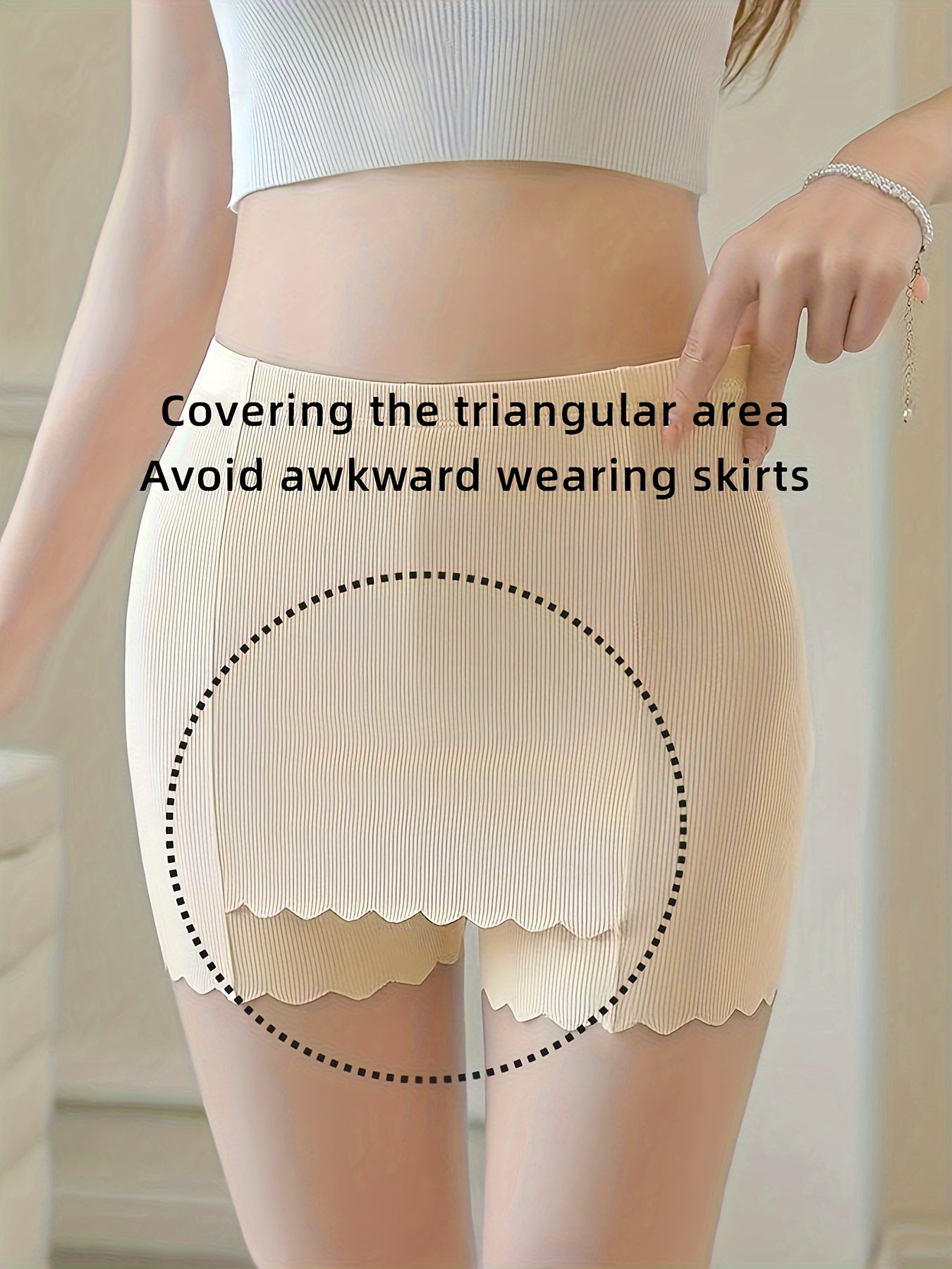 Women's Summer High-Waisted Shapewear Shorts Silky Ice Fabric Seamless Chafing-Prevention