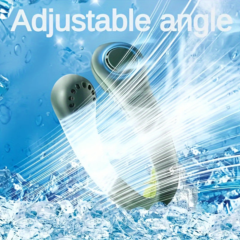 Portable Neck Fan with 5 Speeds, Digital Display, USB Rechargeable