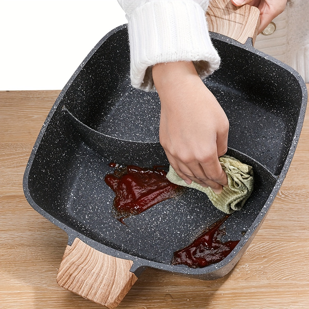 Thickened Wheat Rice Stone Mandar Duck Hot Pot Non-Stick Large Capacity for Gas and Induction