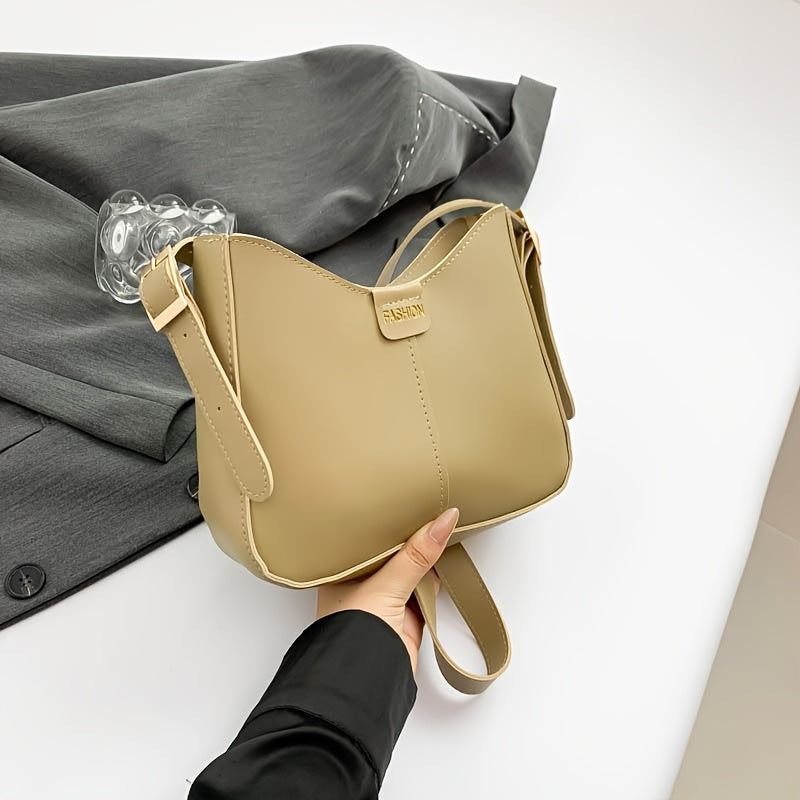 Autumn Winter Black PU Crossbody Bag with Zipper Closure for Women