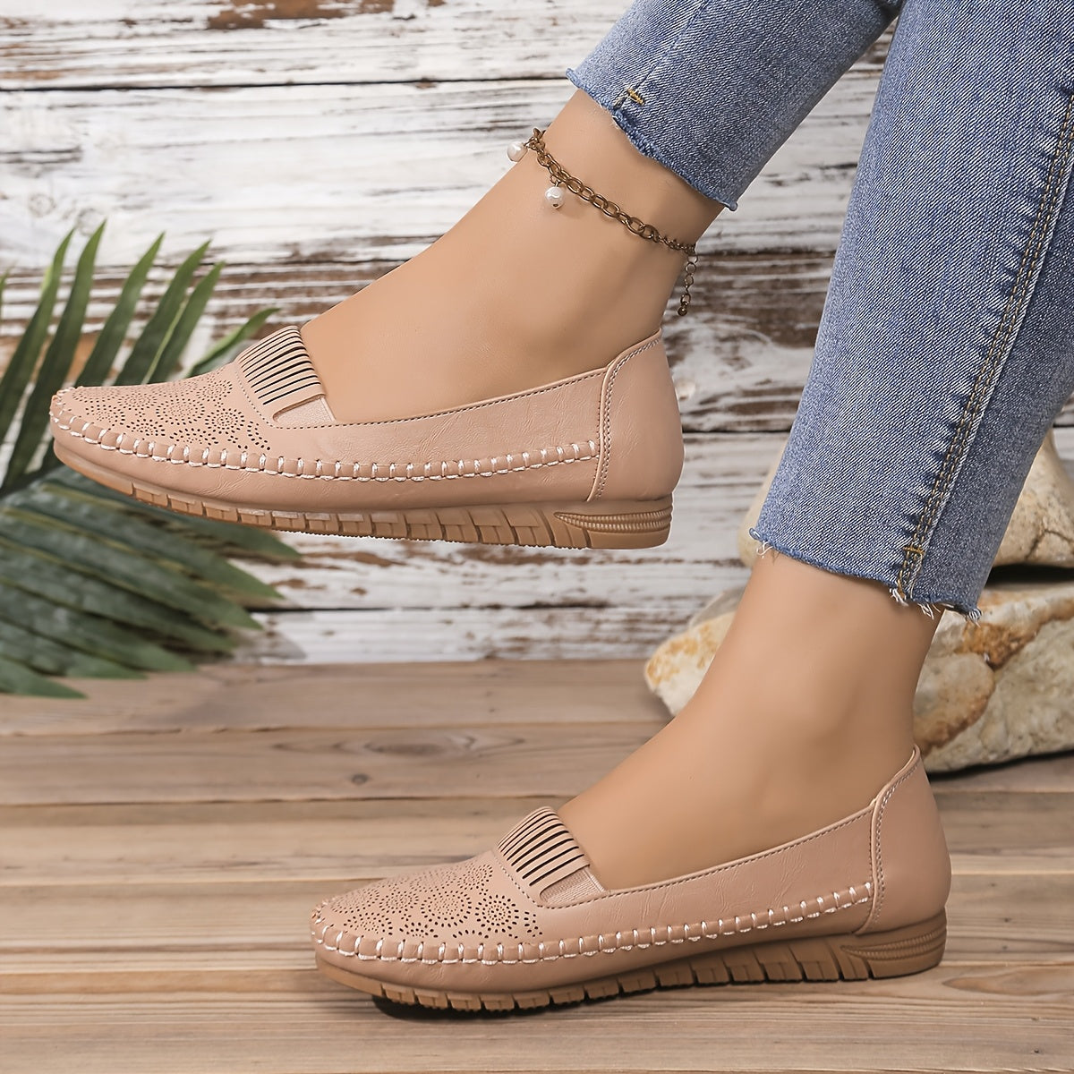 Women's Casual Slip-On Flats Faux Cover Upper Soft Fabric Lining