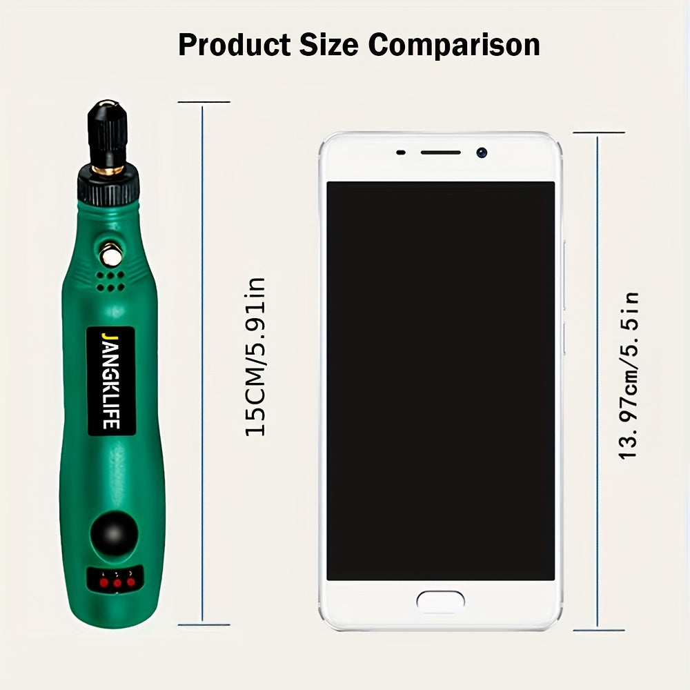 Cordless Mini Rotary Tool with Lithium Battery 3 Speeds USB Charging for Grinding Sanding Carving Polishing