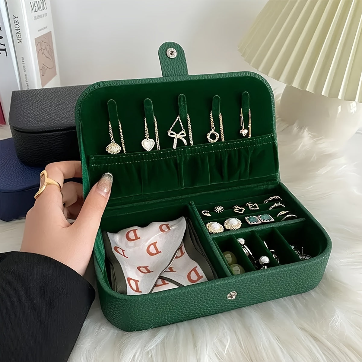 Органайзер для украшений для путешествий для женщин и мужчин, компактный кейс для хранения