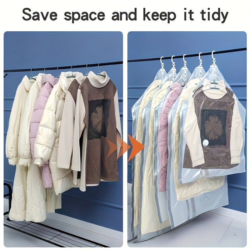 Vacuum Storage Bags for Clothes Coats Jackets with Manual Pump Pack of 2 4 6