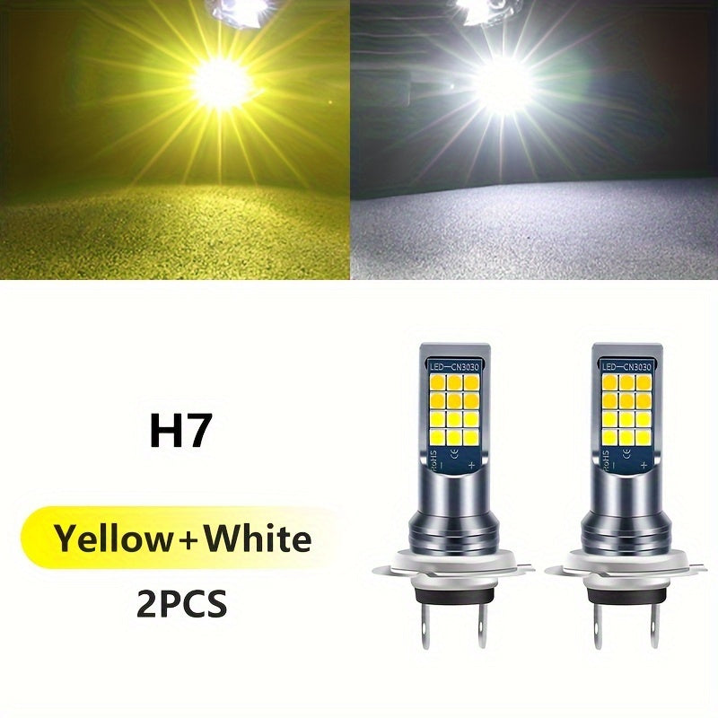 Car LED Fog Light Bulb 6000K White Ice Blue Yellow White 2 Pack