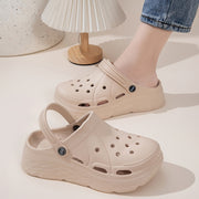 Women’s Casual EVA Platform Mules, Breathable Slip-On Clogs, Solid Color