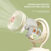 Portable Fan with Oxygen Ion Air Purification, Adjustable Speeds, Timer, Rechargeable Battery