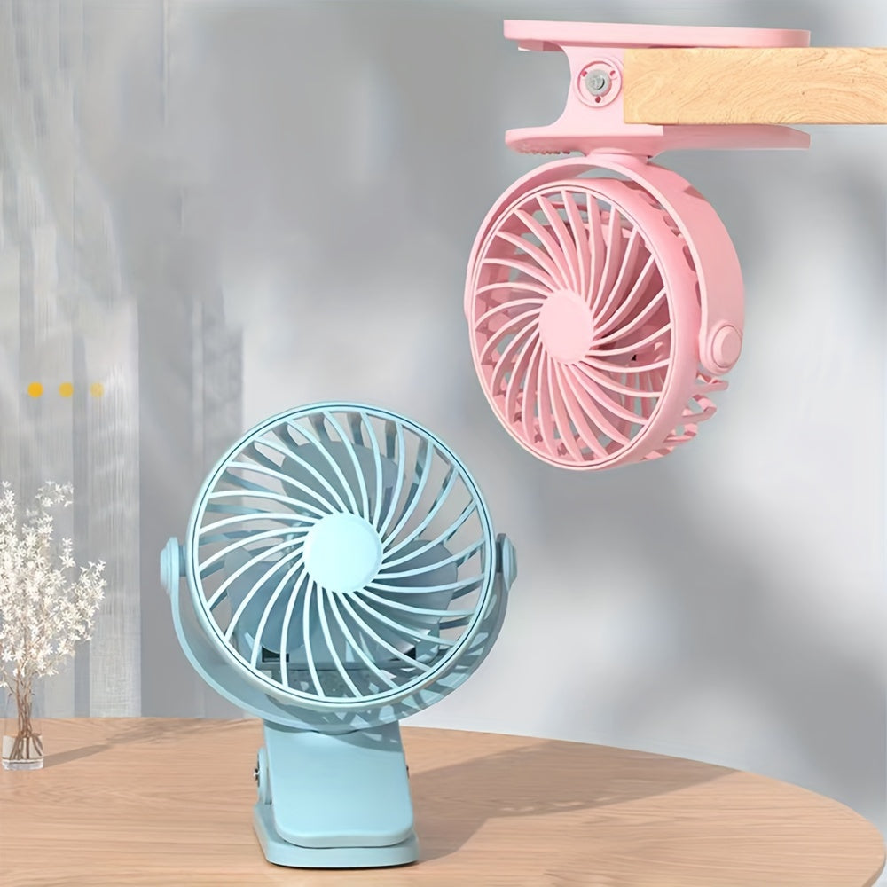 Маленький USB-вентилятор с зажимом, заряжается через USB, аккумулятор 500 мАч, идеально подходит для дома, путешествий и кемпинга. Обеспечивает быстрое охлаждение летом, необходимый аксессуар для путешествий.