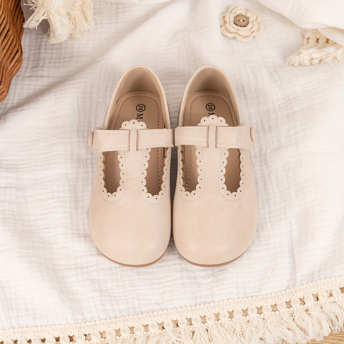 Zapatos Mary Jane para niñas, casuales, antideslizantes, para todas las estaciones, con punta redonda y adorno de picos