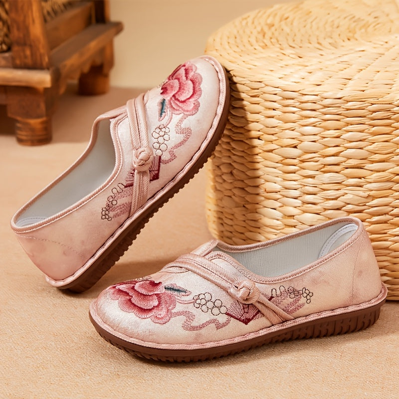 Women's Retro Floral Slip-On Casual Shoes Lightweight Breathable Fabric