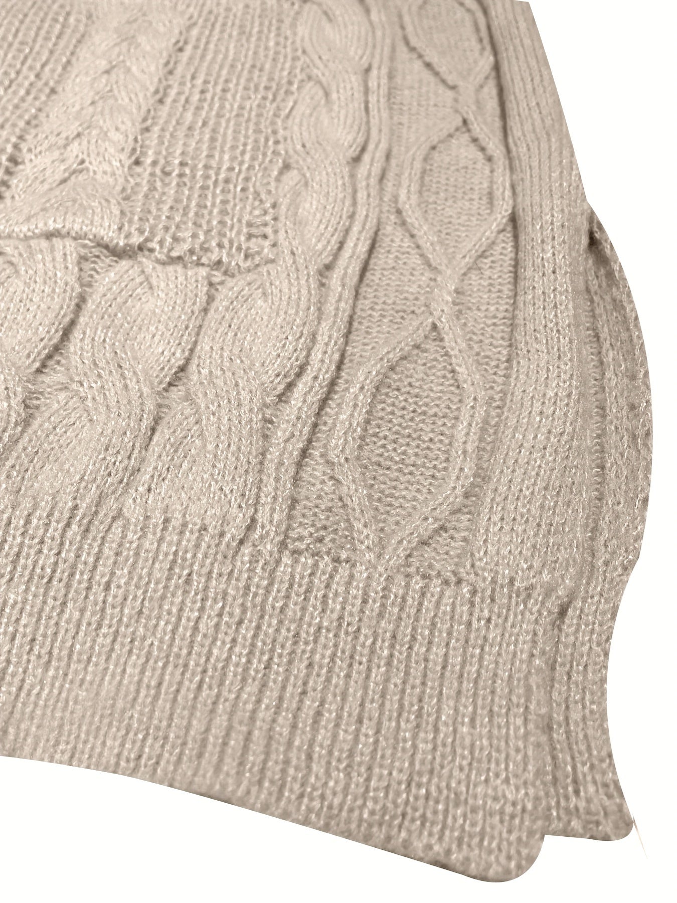 Women's Plus Size Cable Knit Cardigan Long Sleeve Open Front Pocketed Sweater