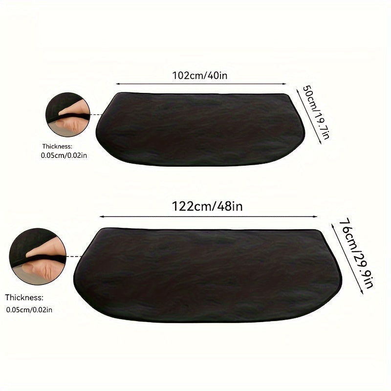 Fireplace Mat Heat-Resistant Double-Layer Glass Fiber Silicone Large Rounded Corner Safety Tool