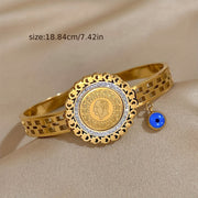 "Qorong'u Ko'z Pendanti Bilaguzuk, Qadimiy Tanga Shaklidagi Inson Boshidan iborat, Nikelga chidamli po'latdan tayyorlangan, Suvga chidamli - Slavena"