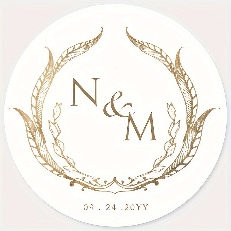 Personalized Round Circle Labels with Name and Date for Bridal Shower Favors Custom Thank You Stickers