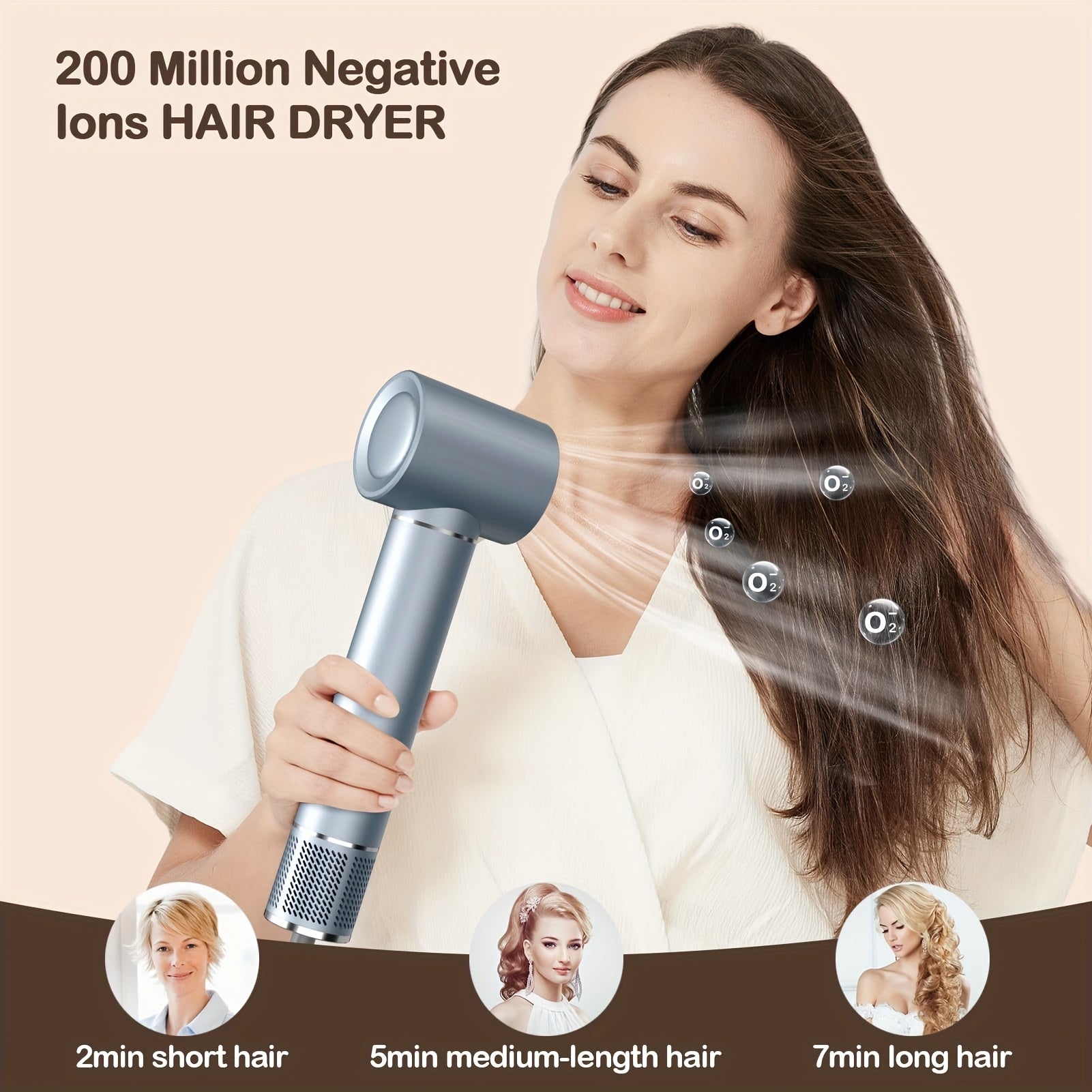 Secador de pelo con sistema de peinado de aire caliente de alta velocidad 5 en 1, 13000 RPM, cepillo de aire caliente, rizador, plancha, peine, volumizador