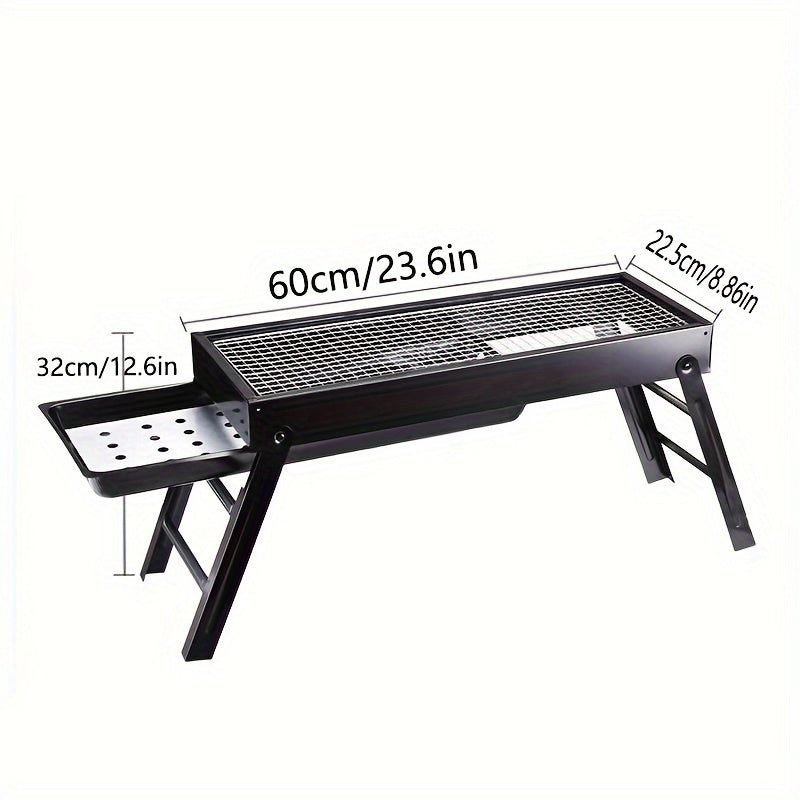 Foldable Stainless Steel Portable BBQ Grill for Camping and Outdoor Picnics