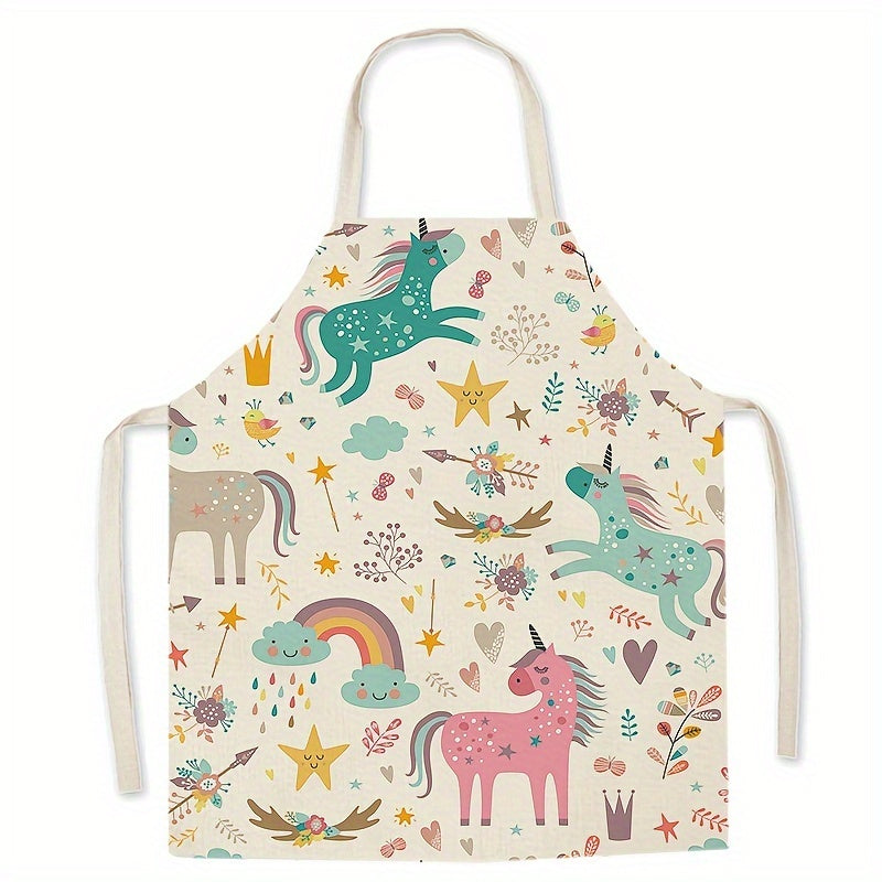 Large Linen Apron with Soft Shoulder Strap for Kitchen and Baking