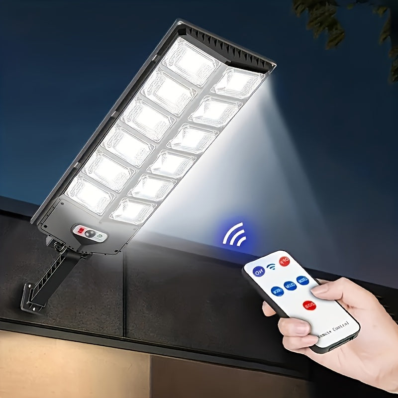 Luz solar de movimiento de 12000LM para exteriores, lámpara de pared con 3 modos para patio, jardín y estacionamiento