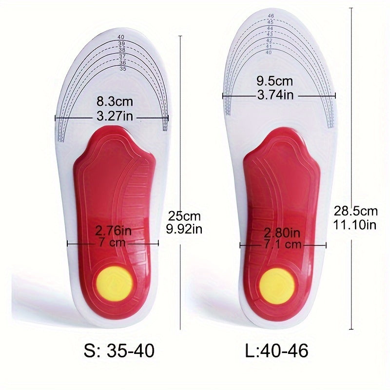 Unisex EVA Insoles for Flat Feet Arch Support Black Stabilizing Inserts