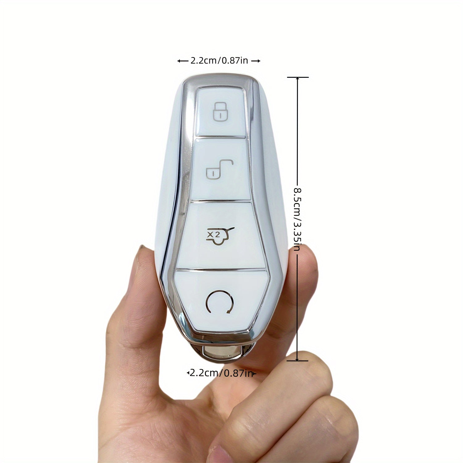 Golden White TPU Car Key Cover for Smart Key Fob Protective Case