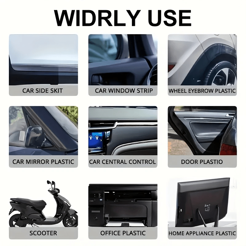 Rubber Black Plastic Repair Stickers for Vehicle Exterior Interior Bumper