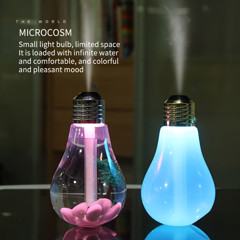 Hanging Bulb Humidifier Colorful Lights USB Powered Atomization 1L Nightlight