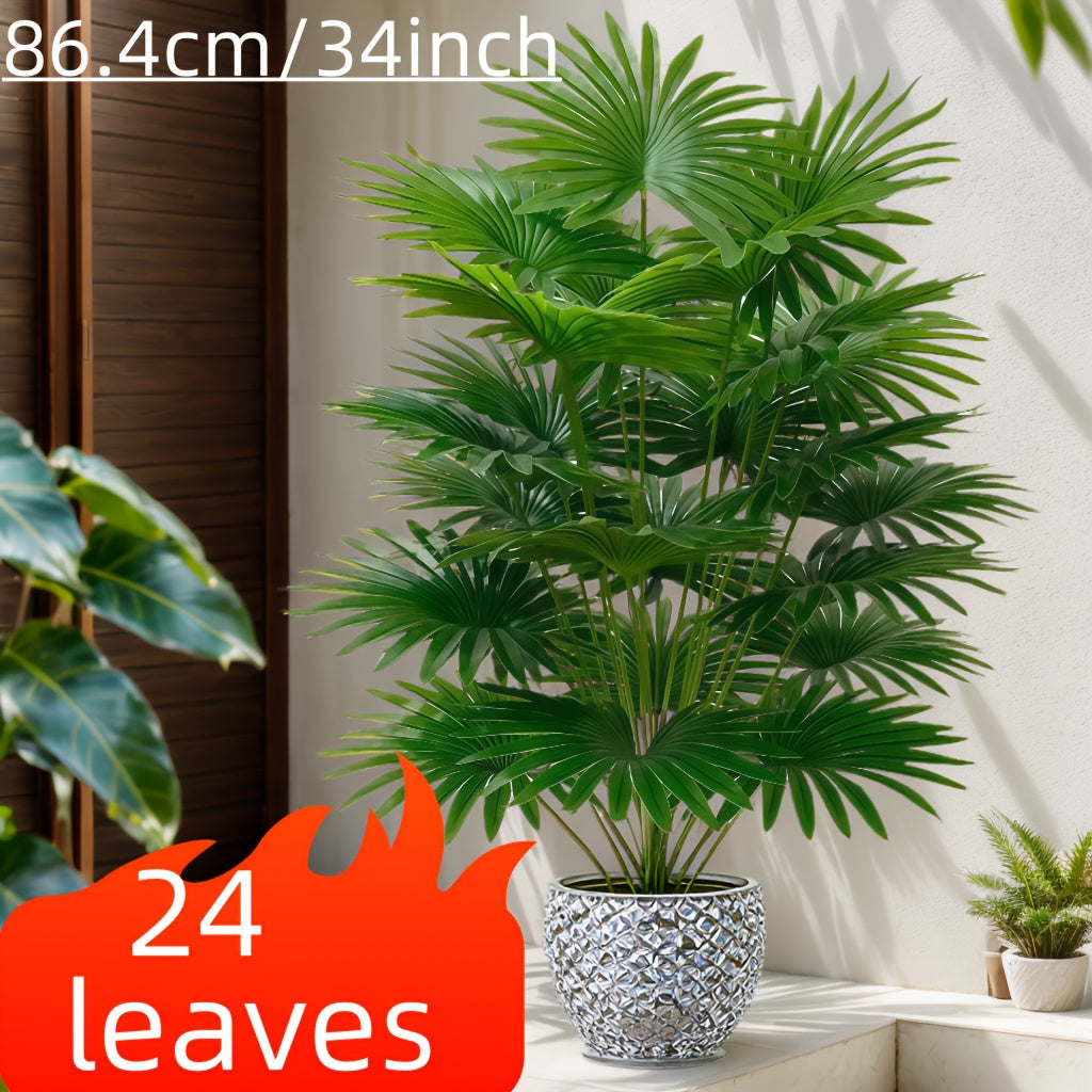 Palmera artificial con 24 hojas grandes para decoración de jardín, hogar y oficina