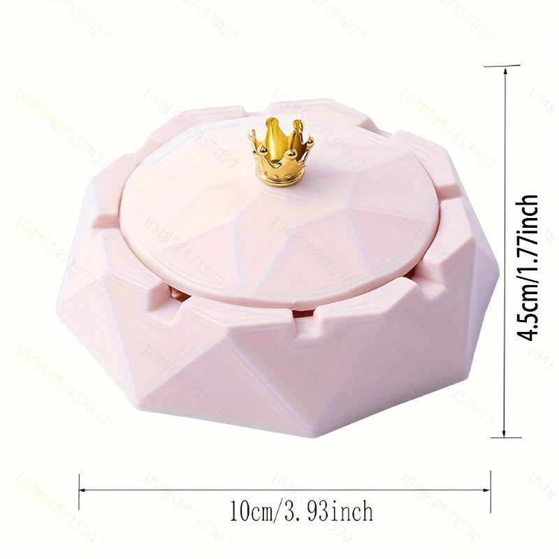 Crown-Style Ashtray with Smokeless Design for Home and Office Decor