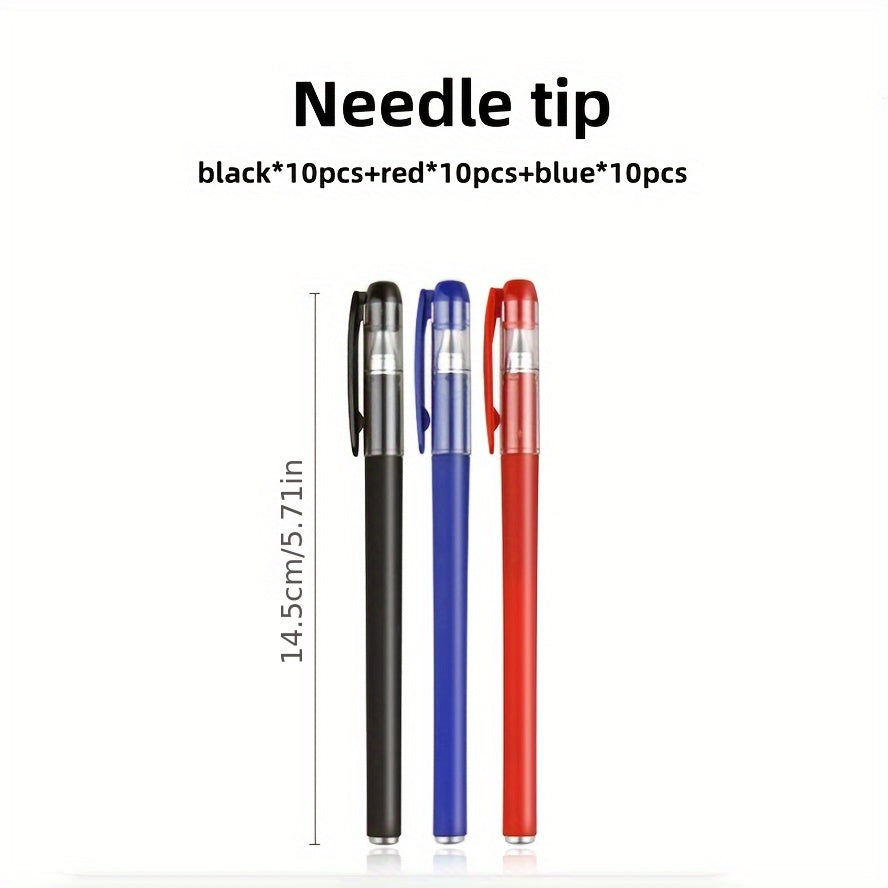 Set of 30 Fine Tip Gel and Ballpoint Pens with Screw Cap for Professionals and Students