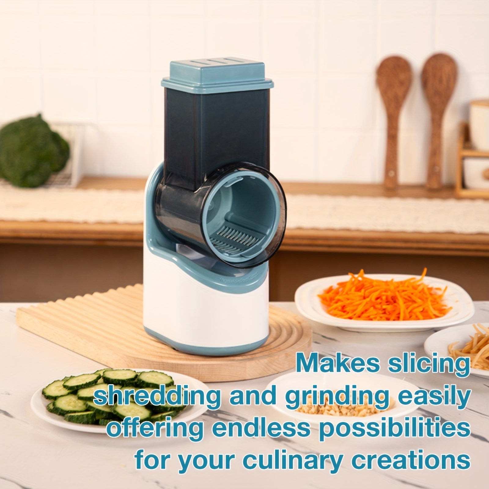 Electric Vegetable Cutter with 3 Blades USB Rechargeable Dicer and Slicer