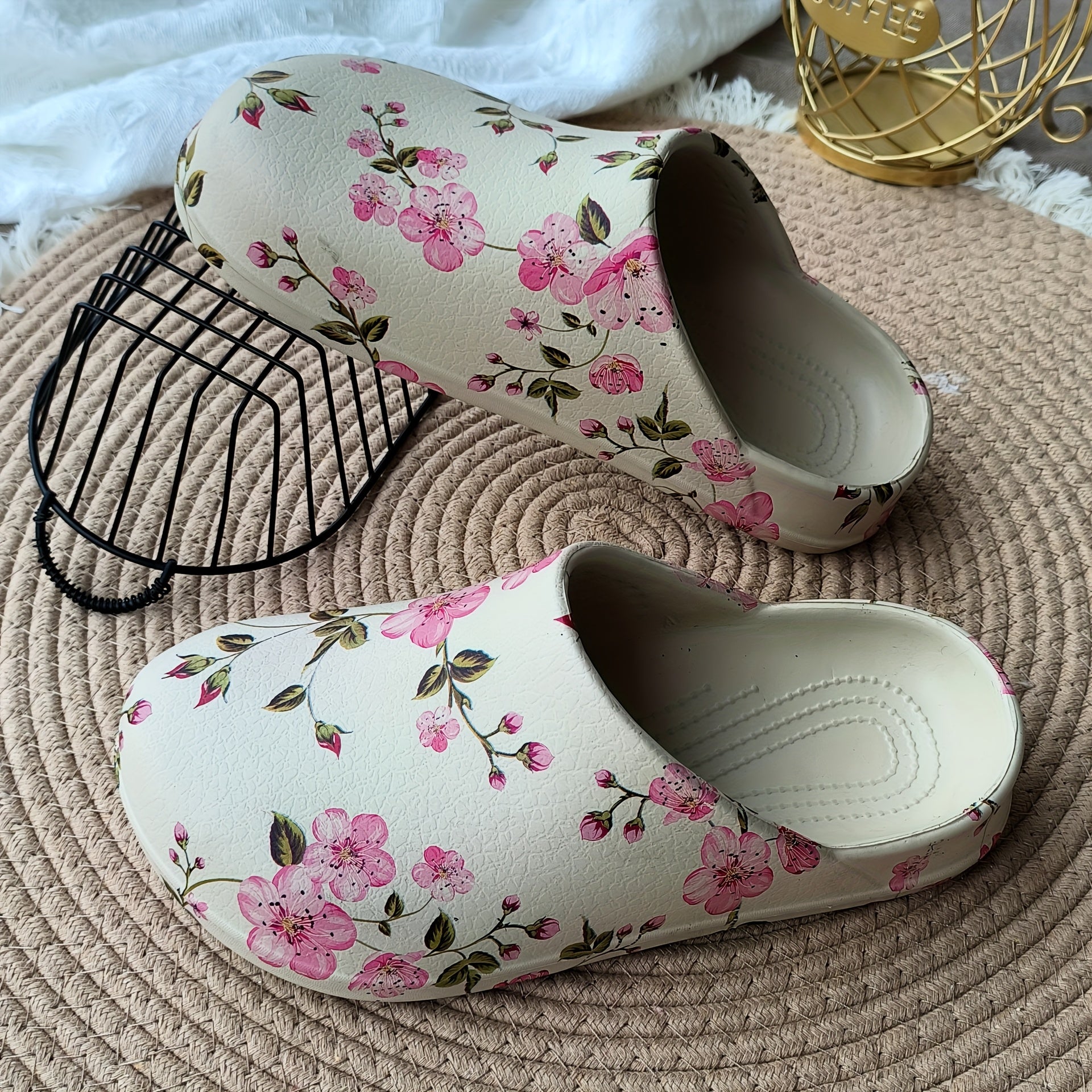 Women’s EVA Slide Sandals with Floral Butterfly Design Non-Slip Breathable Summer