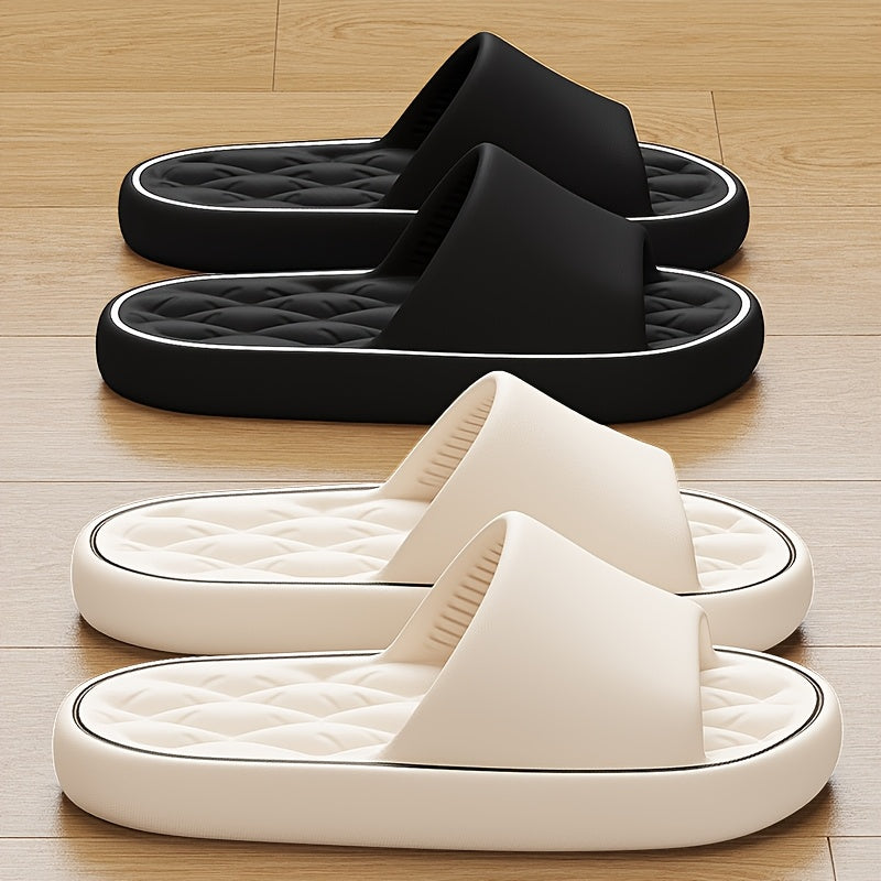 Men's Plus Size 48-49 Striped EVA Slip-On Slippers with Anti-Slip Sole for Indoor Use