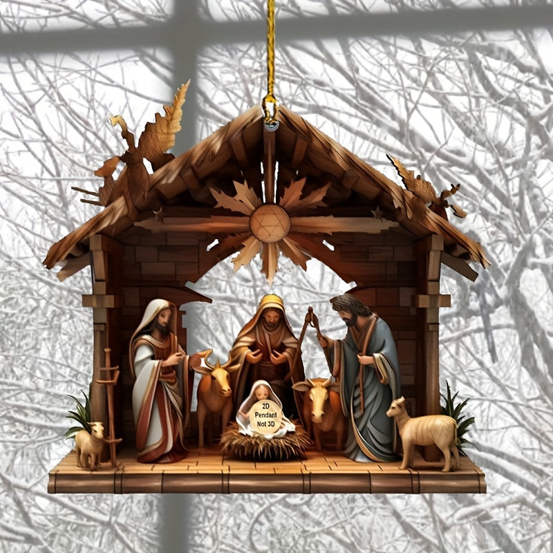 7 Christmas Scenes Wooden Yard Decor, Easy to Install, Family and Holiday Gift