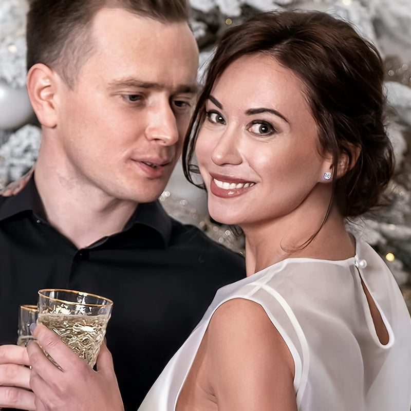 Moissanite Heart Stud Earrings 0.5-3ct Sterling Silver Wedding Birthday Jewelry for Women Men