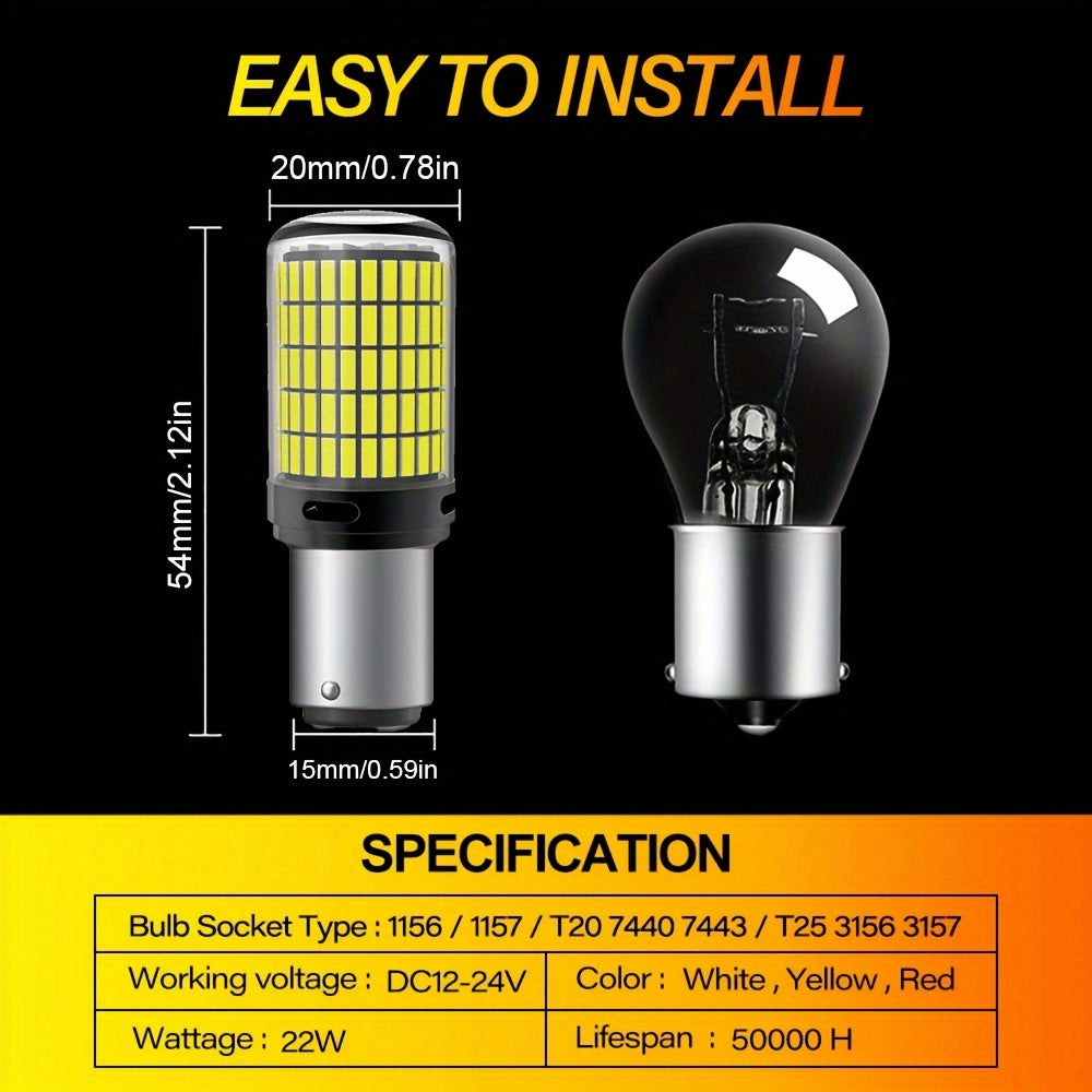 Набор из 2 светодиодных ламп для автомобильных тормозных, задних, указателей поворота, дневных ходовых огней