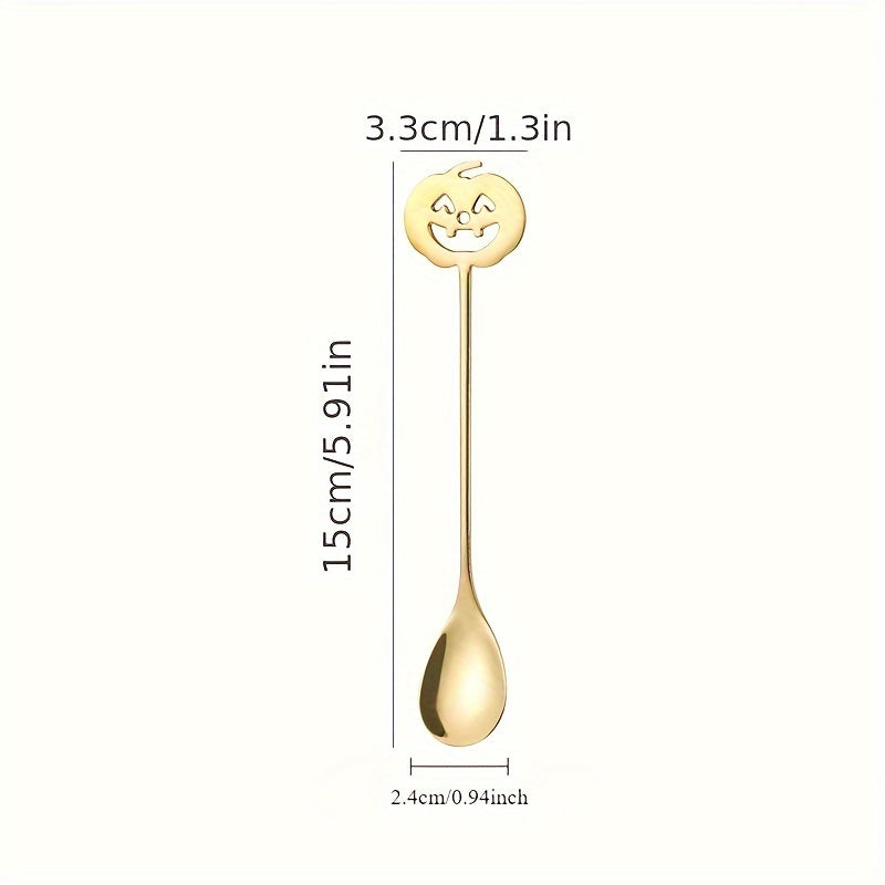 Conjunto de accesorios de cocina que incluye vajilla, cucharas de acero inoxidable para café y postres, cuchara especial de Halloween