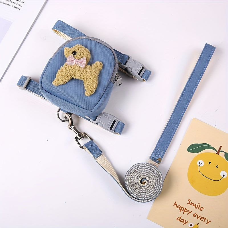 Nylon Pet Backpack for Cats and Small Dogs with 3D Animal Design and Adjustable Chest Strap