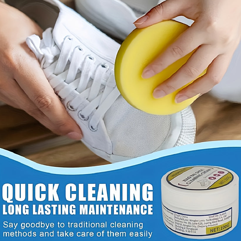 White Leather Shoe Cleaning Paste 100g Water-Free Whiteness and Maintenance