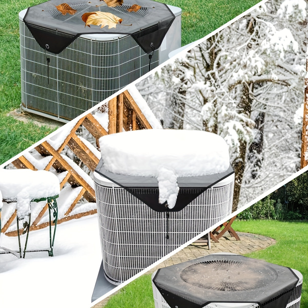 Protective Mesh Screen With Leaf Guard for Outdoor Air Conditioner Unit Durable All-Season Protection