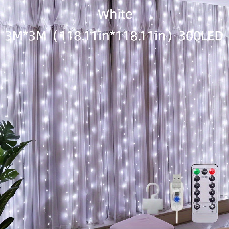 LED String Lights with Remote Control 8 Modes Infrared Sensor for Bedroom Wall Decor