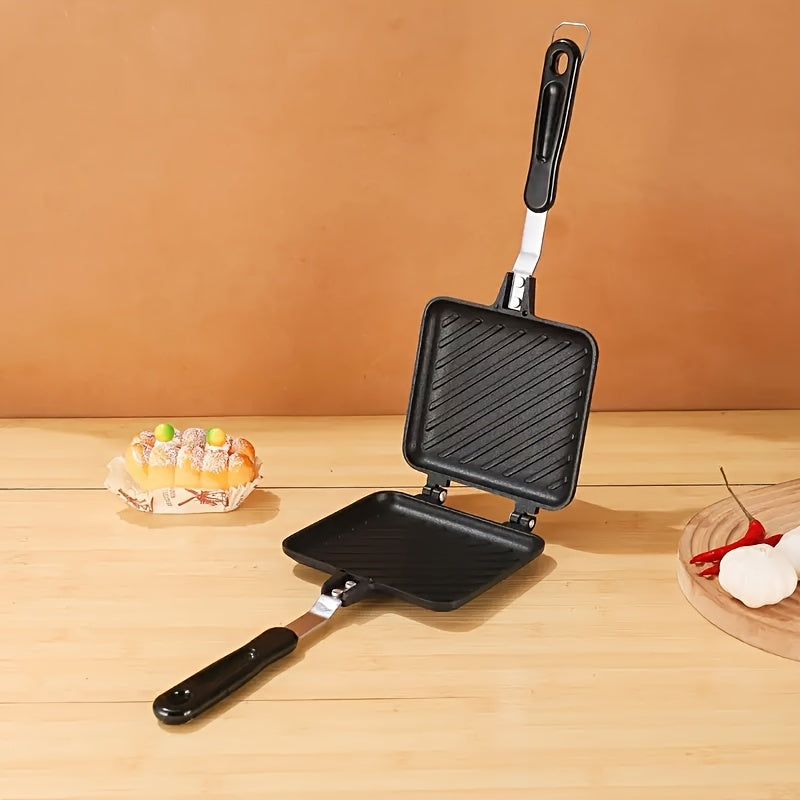 Non-Stick Double-Sided Sandwich Maker for Gas Stove Cooking