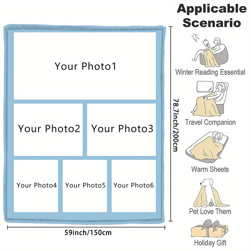 Custom Photo Blanket Soft Flannel Throw Personalized Gift for Home and Travel