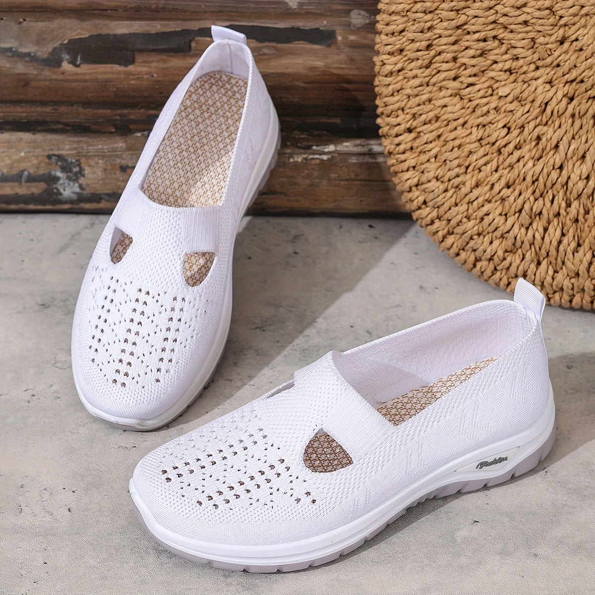 Women’s Casual Slip-On Sneakers Breathable Fabric Summer Beach Shoes