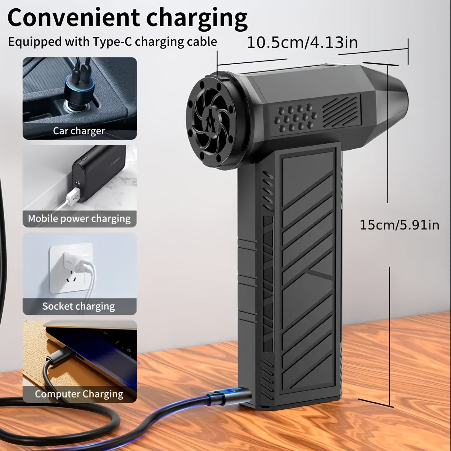 130,000 RPM yuqori tezlikdagi fan va Type-C zaryadlashga ega kuchli changyutgich 70M/S havo oqimini brushless jet dizayni bilan taqdim etadi.