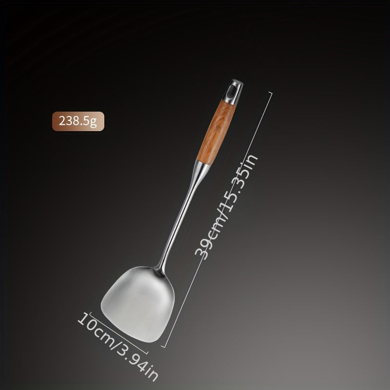 7-Piece Stainless Steel Kitchen Cookware Set with Wooden Handles and Stand