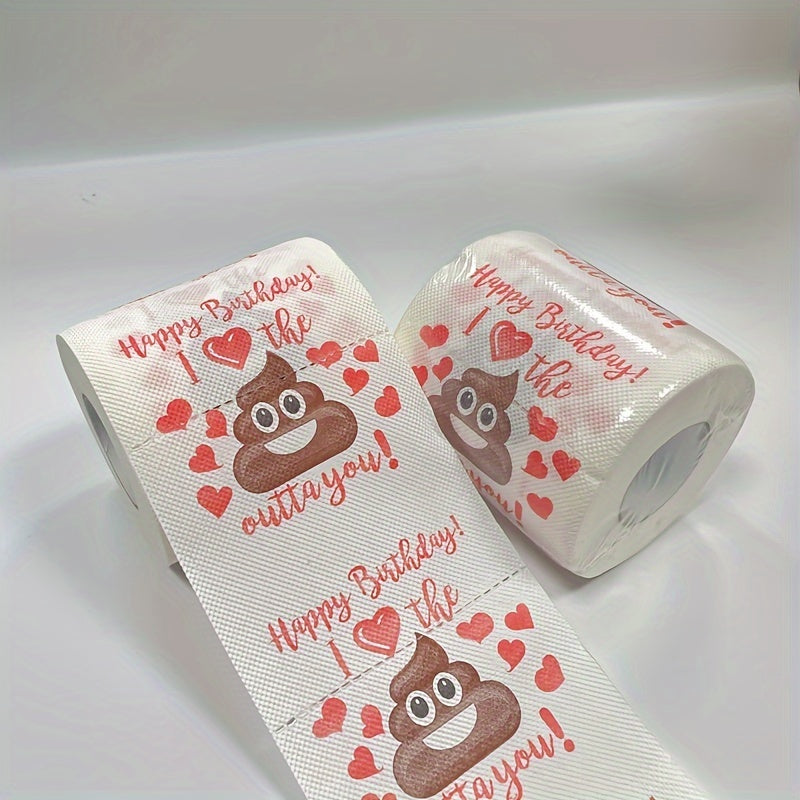 Kulgu Sevgi Kaka Tug'ilgan Kun Tabriklari Tualet Qog'ozi - 3 Ply, Premium Sifatli Yog'och Pulpasi Ruloni Oila Tozalash Uchun va O'ziga Xos Sovg'a G'oyasi