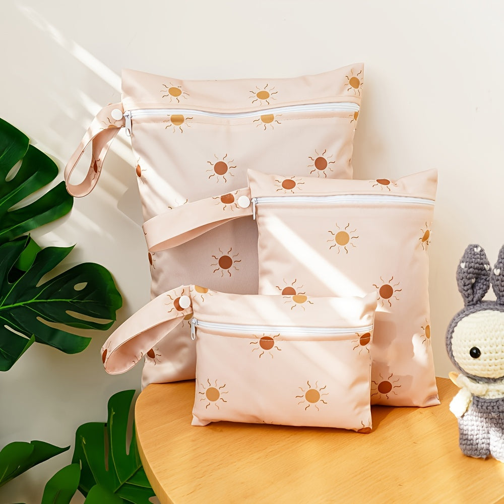 Три штуки сумок Rainbow Sun Print Wet Dry Bags, водонепроницаемая сумка для подгузников и портативная сумка для хранения