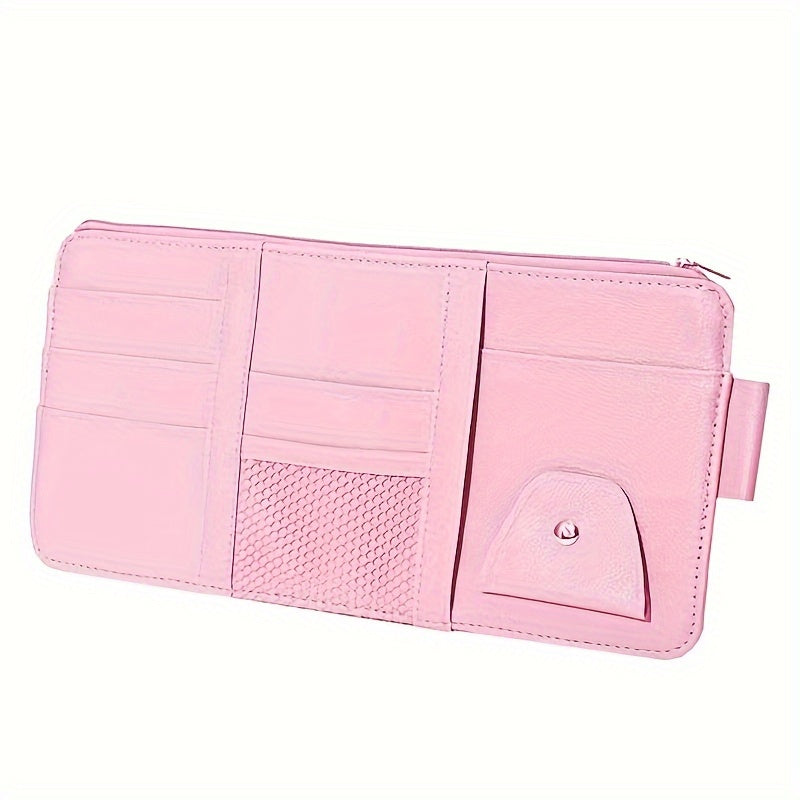 Avtomobil quyosh nuri soyabonining saqlash qutisi Ayollar uchun ko‘p maqsadli kartalar va ko‘zoynaklar tashkilotchisi